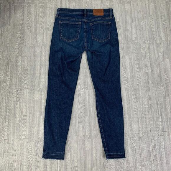 J Crew Jeans Womens 27 Denim Toothpick Raw Hem Skinny Distressed Knee Stretch - Picture 8 of 10